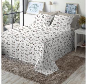 Jogo de Cama Queen Size 180 Fios Fiori - Borboleta (7380)