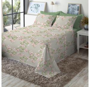 Jogo de Cama Queen Size 150 Fios Fiori -  Isis (7813)